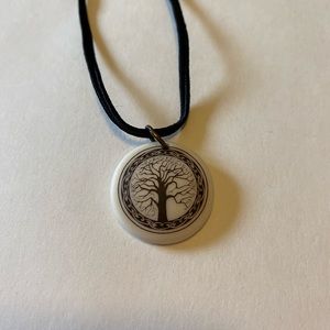 Porcelain Sacred Tree Pendant